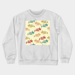 Bird Pattern Crewneck Sweatshirt